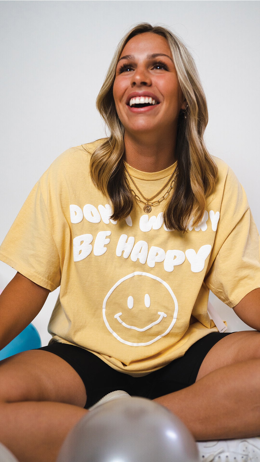 Don't Worry Be Happy Thrifted Tee