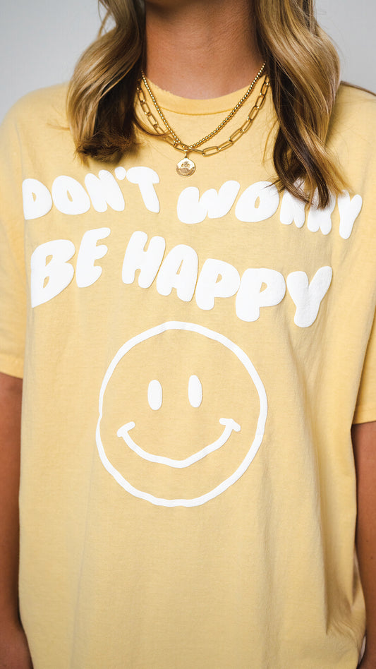 Don't Worry Be Happy Thrifted Tee